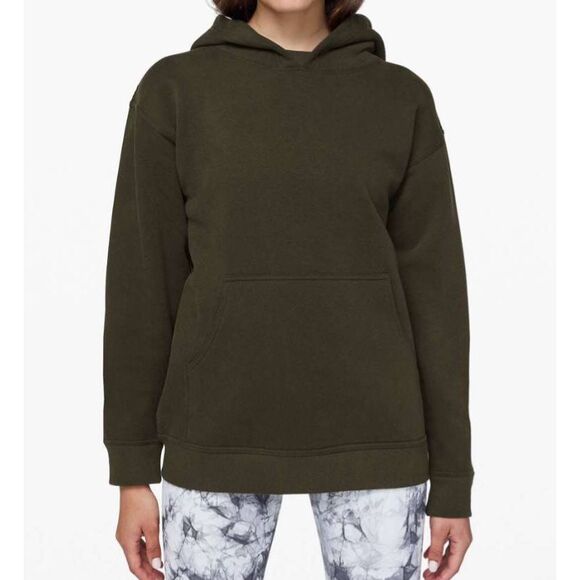 LULULEMON ATHLETICA All Yours Hoodie in Dark Olive Size 8 - Picture 1 of 5